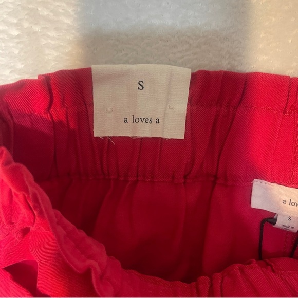 NWT a loves a bright berry red Button Down Paper Bag skirt women's small - Picture 3 of 12
